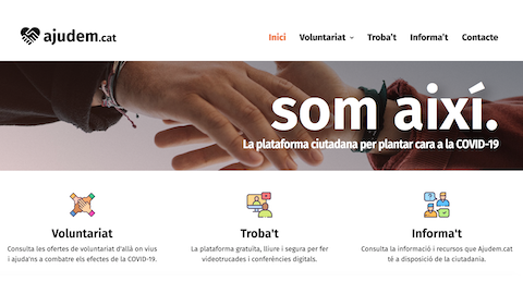 Ajudem.cat — Captura de pantalla de la plataforma
